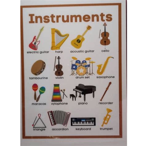 musical instrument chart educational chart | Shopee Philippines