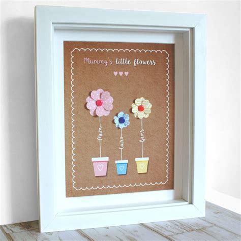 3D Personalised Mother's Day Flower Pot Box Frame By The Little Paper Company ...