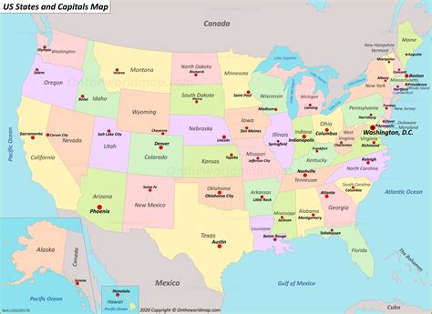 Map Of State Capitals Printable 56420 | Hot Sex Picture