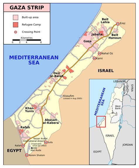 Large detailed map of Gaza Strip with roads and cities | Gaza Strip | Asia | Mapsland | Maps of ...