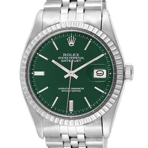 Rolex Datejust Green Dial Jubilee Bracelet Vintage Mens Watch 1603 ...