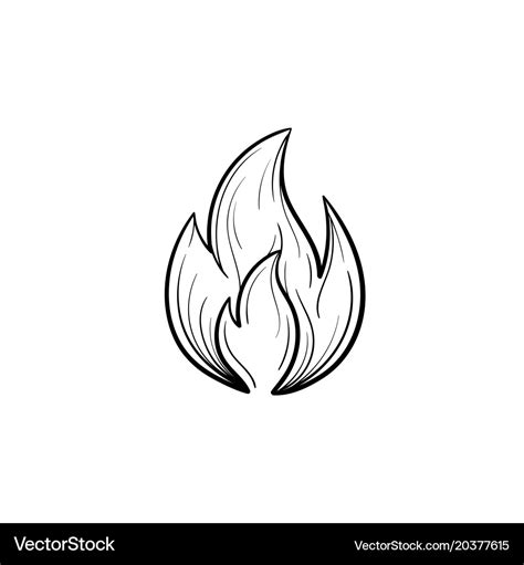 Fire flame hand drawn sketch icon Royalty Free Vector Image