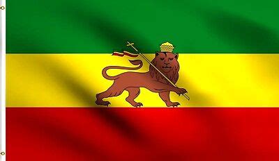 3X5 ETHIOPIA WITH LION FLAG ETHIOPIAN RASTAFARIAN F133 Other Country Flags Collectables