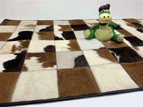 Cowhide Cow Skin Patchwork Rug Leather 100% Natural Handmade Rug – Sheeprug