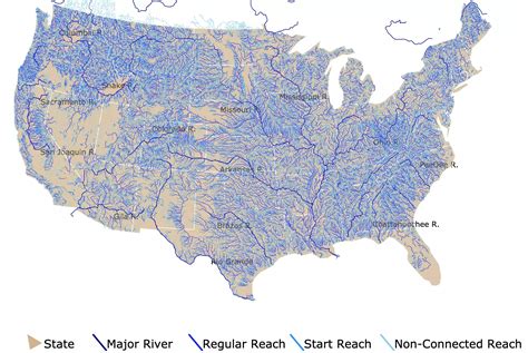 Map Of Us Showing Rivers - Domini Hyacintha