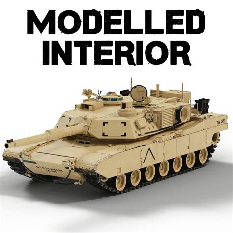 M1A2 Abrams tank with interior 3D model | CGTrader