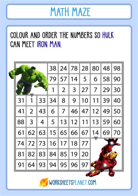 Printable Math Maze Games for Kids | Worksheets Planet