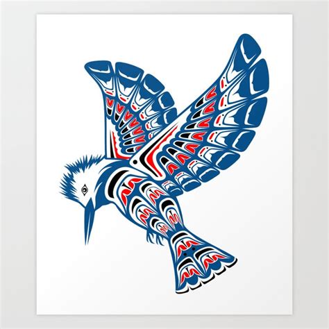 Kingfisher Pacific Northwest Native American Style Art Art Print by ...