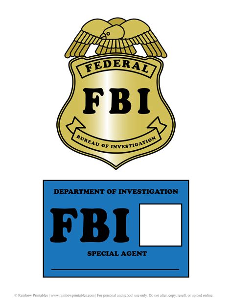 Printable Fbi Badge Template