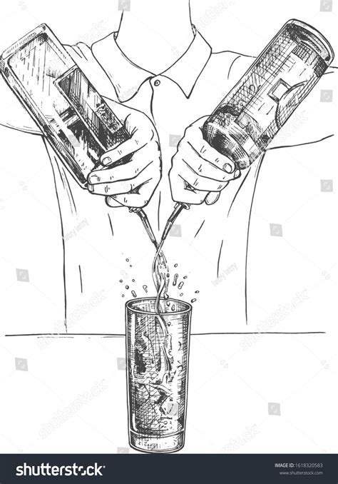 1,534 Bartender hand drawn Images, Stock Photos & Vectors | Shutterstock