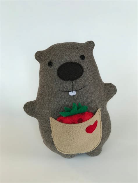 Happy Groundhog Stuffed Animal Ecofriendly - Etsy