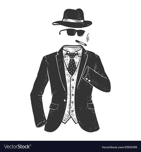 Invisible man sketch Royalty Free Vector Image