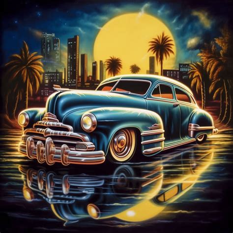 Chevrolet Fleetline Lowrider Chevy Bomb Car Dorm Room Man Cave Vintage Car Wall Art Poster ...