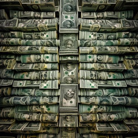 Premium AI Image | A stack of dollar bills with the numbers 10 and 10 on them.