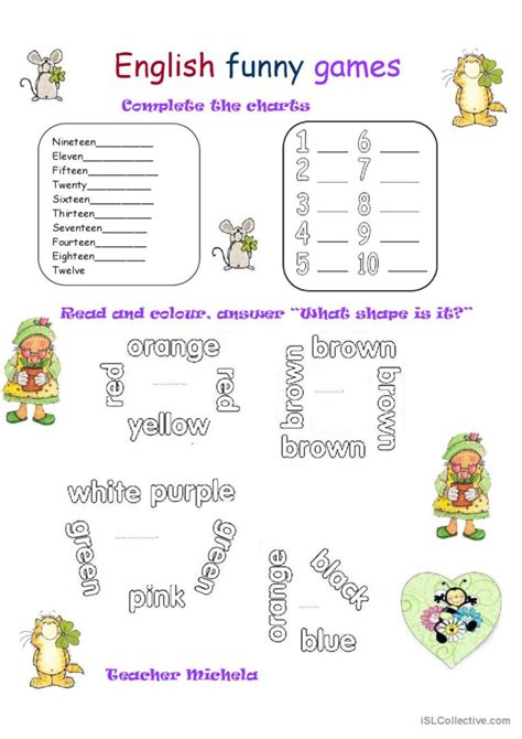 English funny games: English ESL worksheets pdf & doc