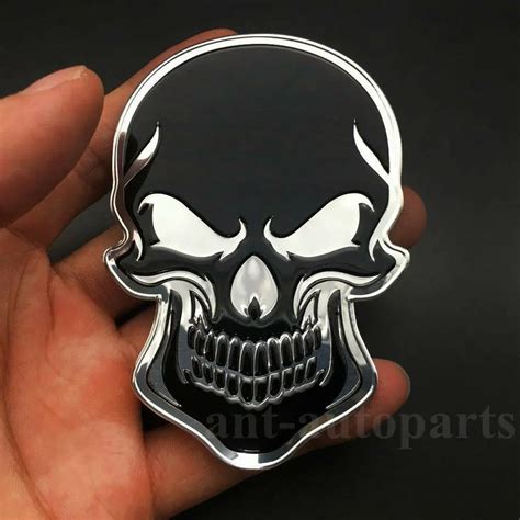 Aluminum Skull Car Sticker - Totally Skulls