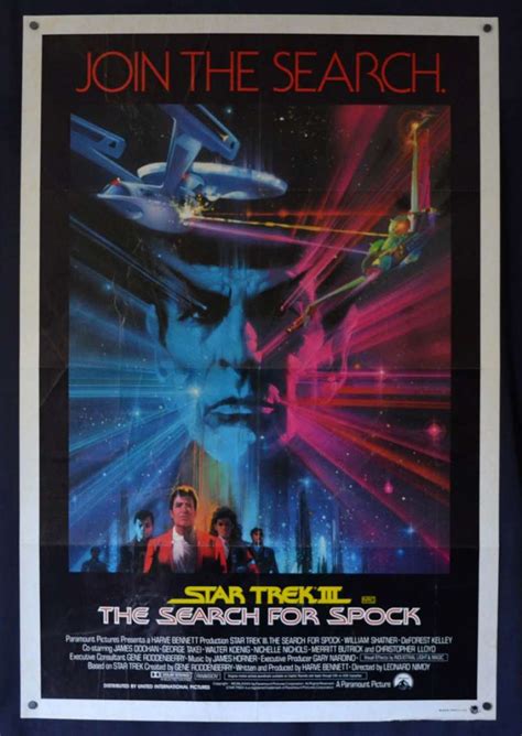 All About Movies - Star Trek 3 The Search For Spock Poster Original One Sheet 1984 Bob Peak Art