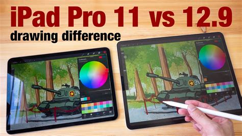 iPad Pro 11 vs 12.9 for drawing (size comparison) - YouTube