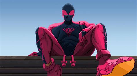 Download Spider Man Miles Morales Pink Ps5 Wallpaper | Wallpapers.com