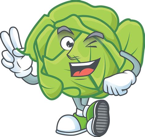 Cabbage cartoon character style 19832783 Vector Art at Vecteezy