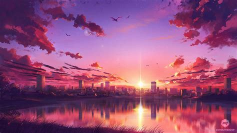 Anime Sunset City Wallpapers - Wallpaper Cave