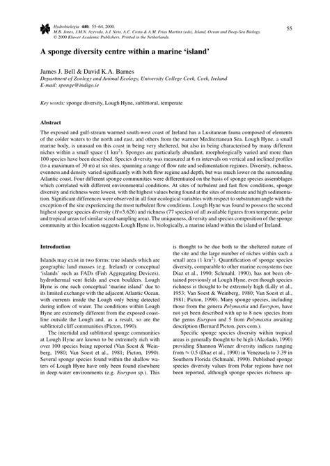 (PDF) A sponge diversity centre within a marine ‘island’