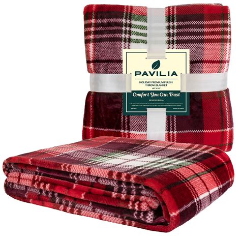 PAVILIA Christmas Throw Blanket | Holiday Christmas Red Fleece Blanket | Soft, Plush, Warm ...