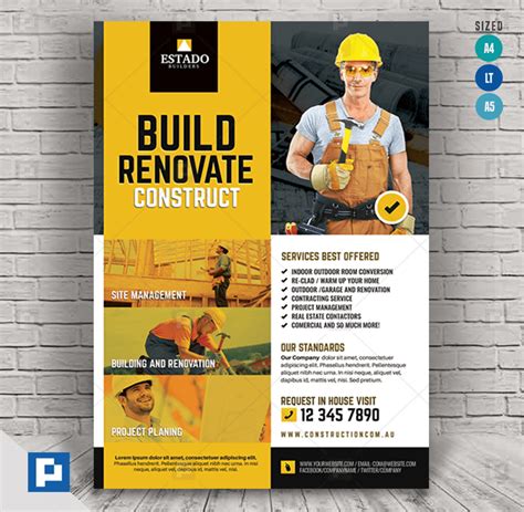 Contractor and Builder Flyer - PSDPixel