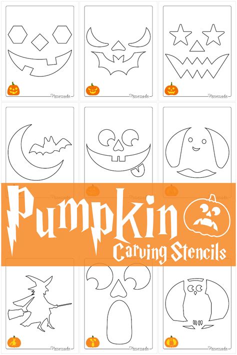 Free Printable Pumpkin Carving Stencils & Templates for Halloween