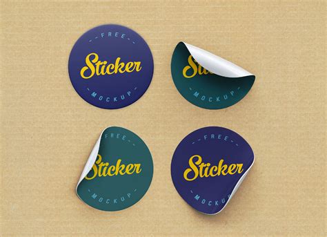 Free Round Sticker Mockup PSD Set - Good Mockups | Round stickers, Personalised vinyl stickers ...