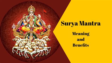 Surya Mantra - Meaning and Benefits - Vedic Sources