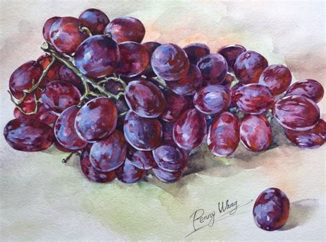 Grapes Painting by Penny Wang | Saatchi Art