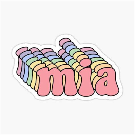 "mia name sticker" Sticker for Sale by youtubemugs | Redbubble