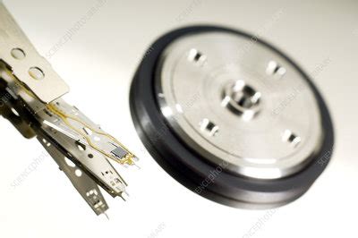 Computer hard disk read/write head - Stock Image - T410/0149 - Science Photo Library