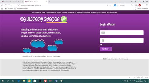 Cara Login Library Gunadarma
