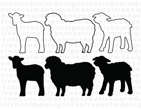 Sheep Lamb Outline Silhouette Svg Png Pdf Jpg Download - Etsy Denmark