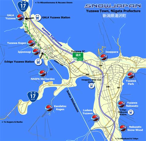 Central Yuzawa Map | Yuzawa Town | Niigata Prefecture | Town Maps | Travel | SnowJapan