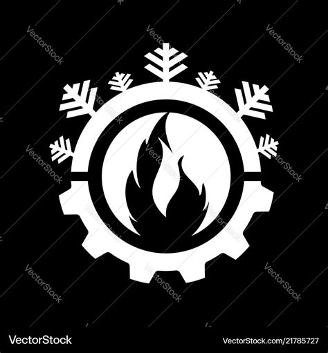 Hot and cool with gear color logo design Vector Image