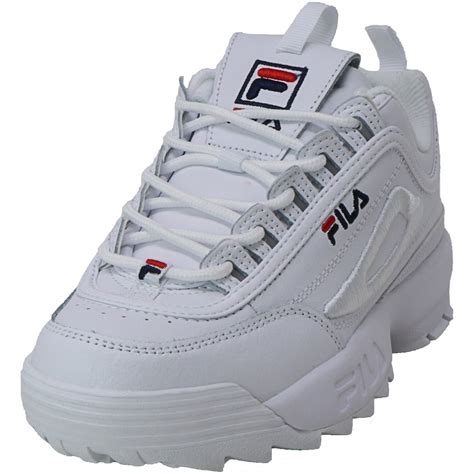 FILA - Fila Women's Disruptor Ii 3D Embroider White / Navy Red Ankle-High Leather Training Shoes ...