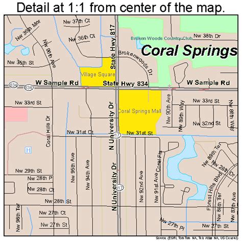 Coral Springs Florida Street Map 1214400