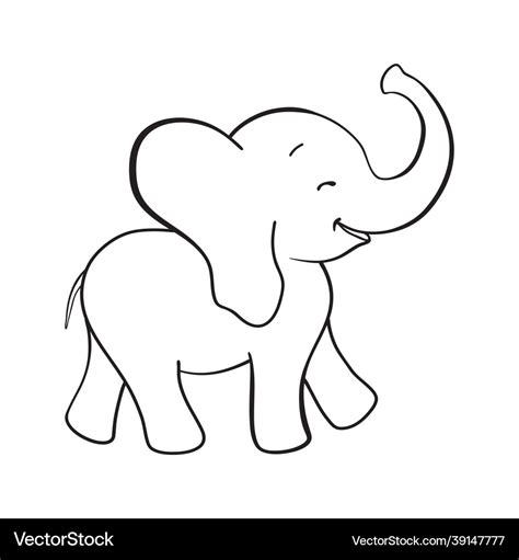 Sketch cartoon elephant Royalty Free Vector Image