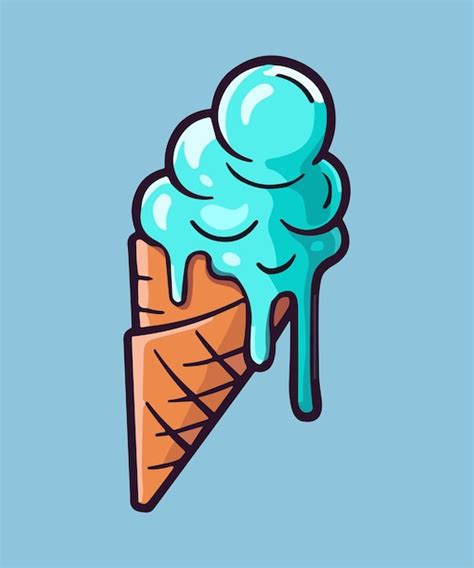 Premium Vector | Melting ice cream cone