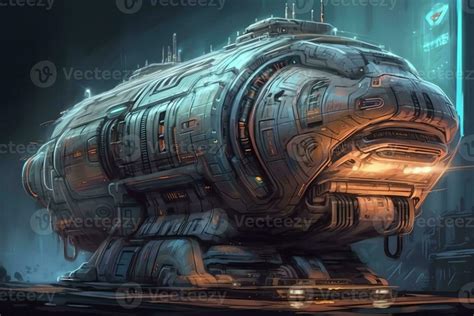 Scifi spaceship space ship transport intergalactic travel concept art. 23378145 Stock Photo at ...