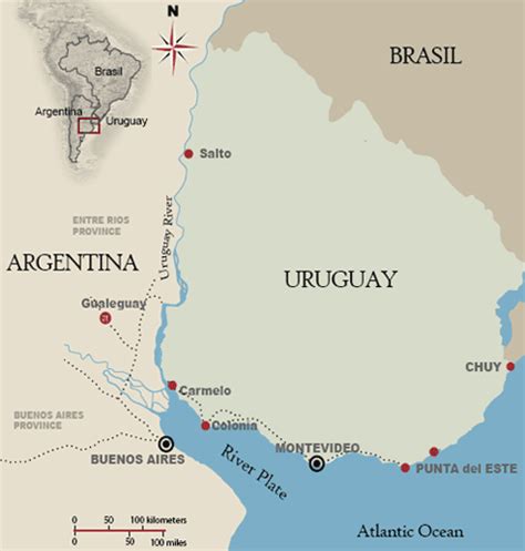 Dorado Fishing Trips, Uruguay map - Golden dorado fishing