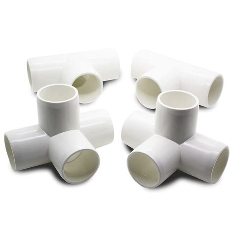 Buy 1CAMO4-Way Tee PVC Fittings, SCH 40, White - 1 Inch PVC Elbow Fittings PVC Pipe Connectors ...