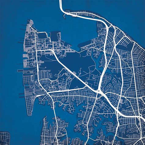 Naval Station Norfolk Map Art - City Prints