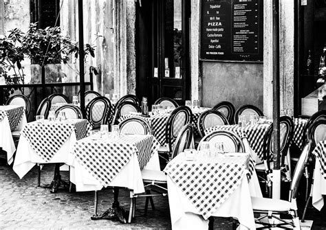 Italian Piazza Italy Photography Black and White Cafe - Etsy | White ...