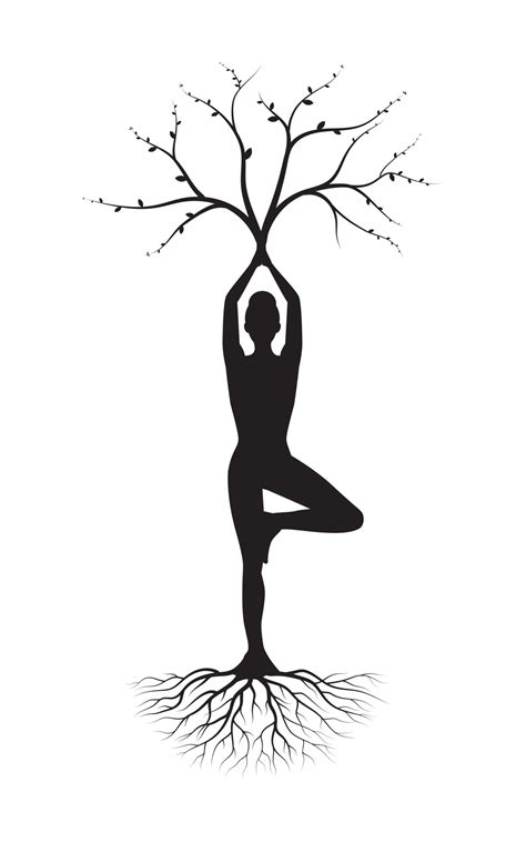 Yoga Tree Pose Silhouette Png Images Cute Green Leaf Yoga Figure And | The Best Porn Website