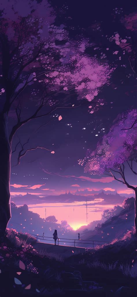 Night Purple Anime Wallpapers - Dark Purple Wallpaper iPhone 4k