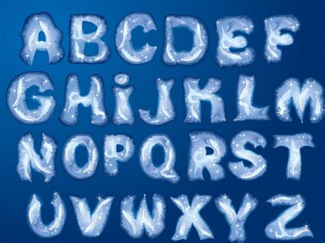 Christmas alphabet with snowflakes vector english font Vectors graphic ...